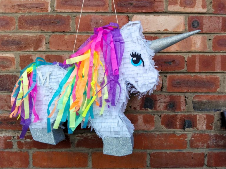 silver rainbow unicorn pinata
