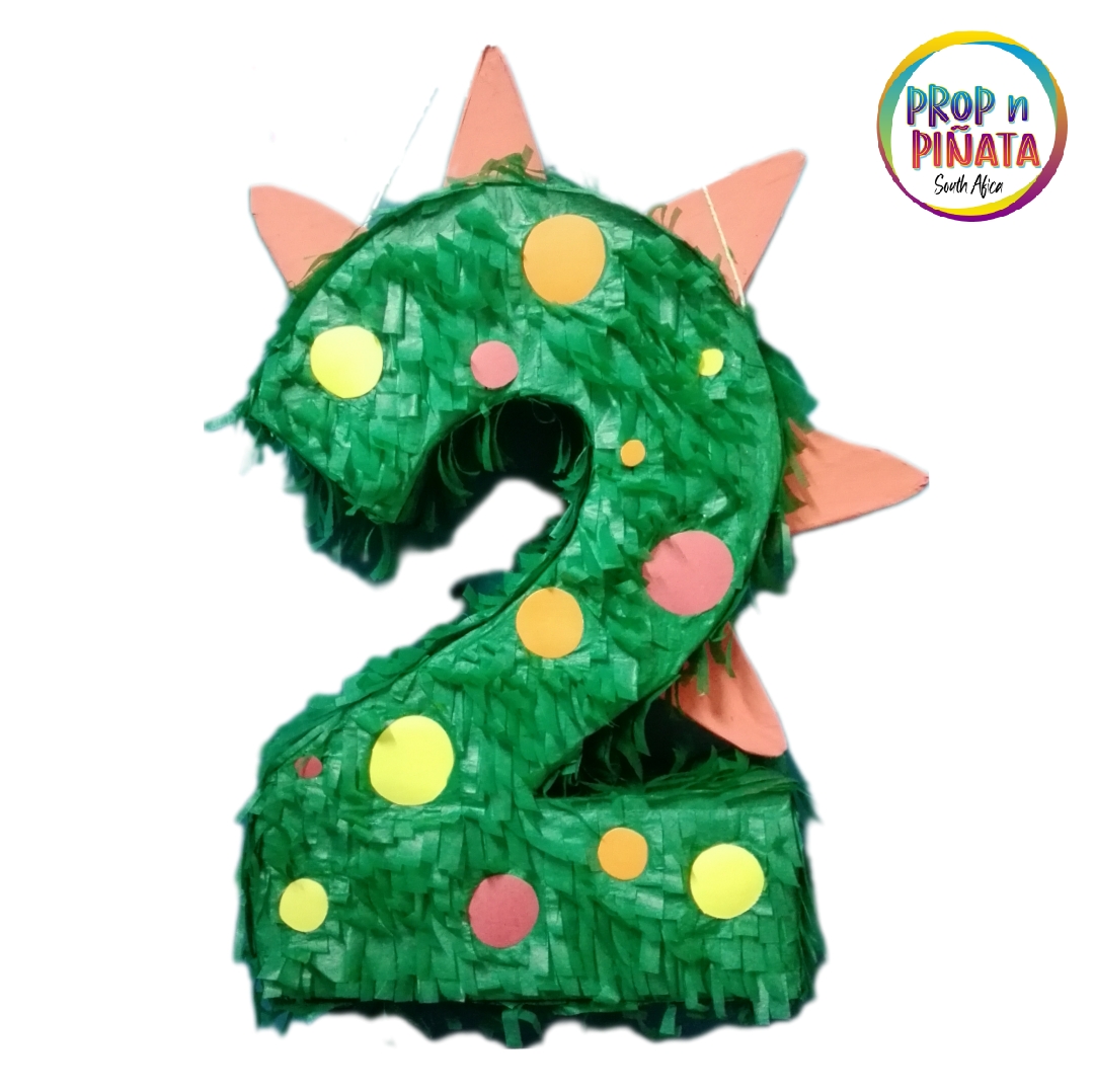 Dinosaur Number Birthday Party Piñata & stick - Choose Number