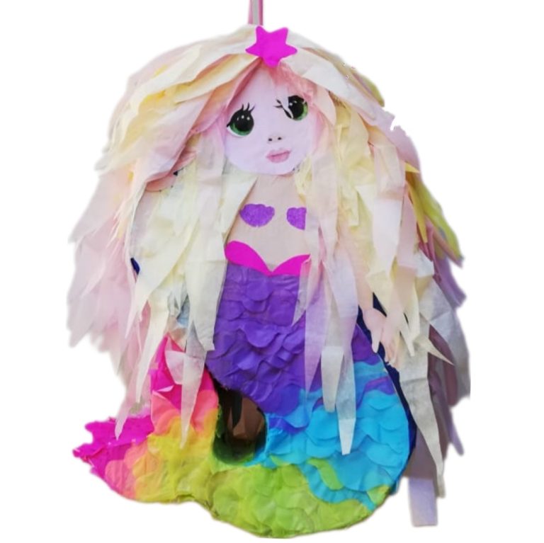 mermaid with rainbow tail pinata