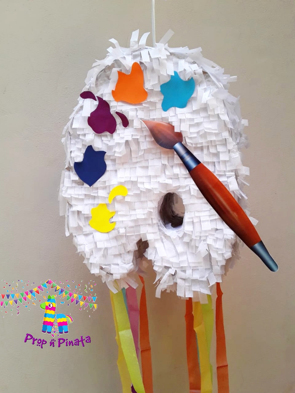 Paint Palette Piñata with stick propnpinata.co.za