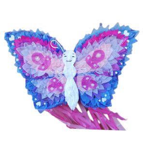 Purple Butterfly Piñata with Stick