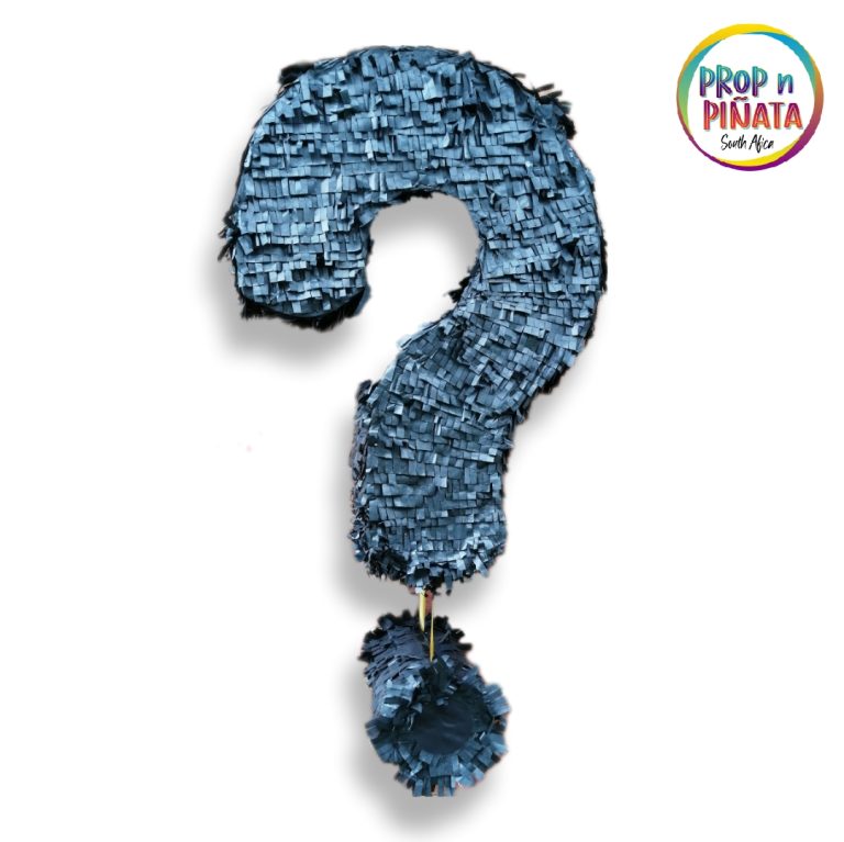 Black question mark pinata for gender reveal
