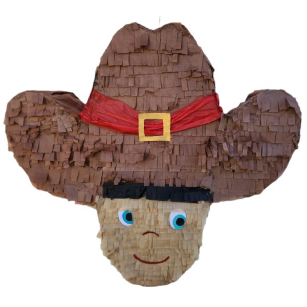 Cowboy Birthday Party Pinata with Stick