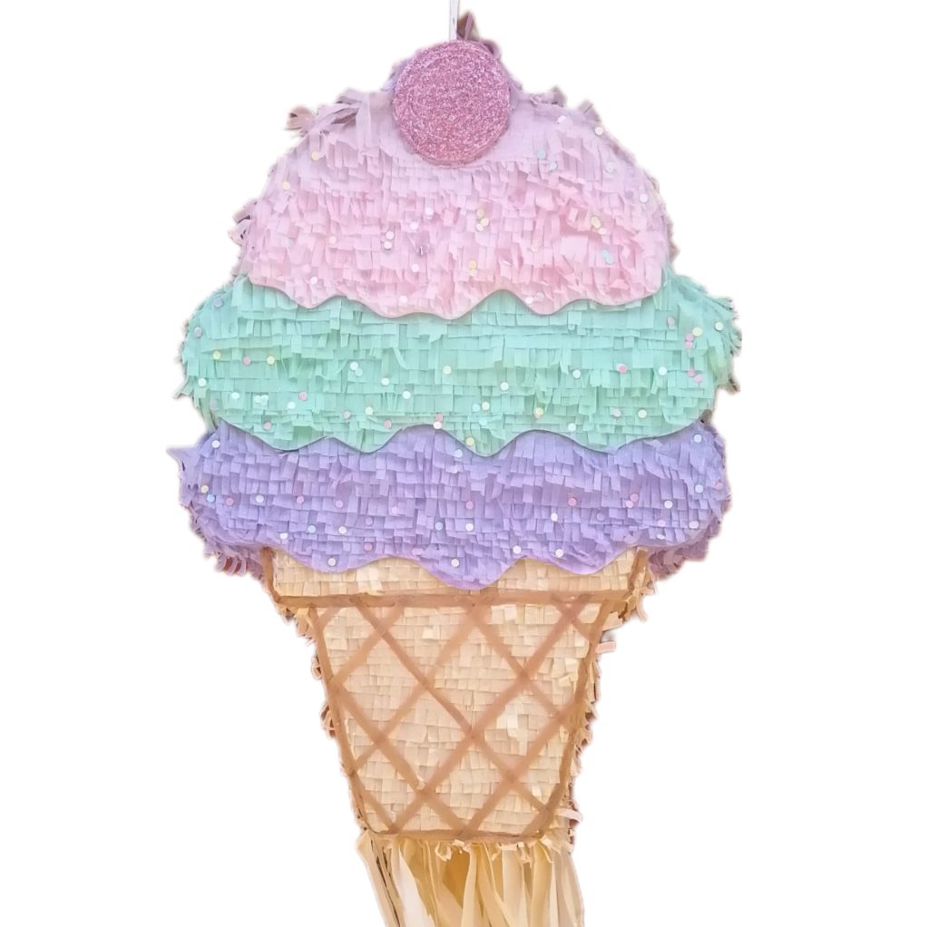 Pastel Ice Cream Pinata & Stick