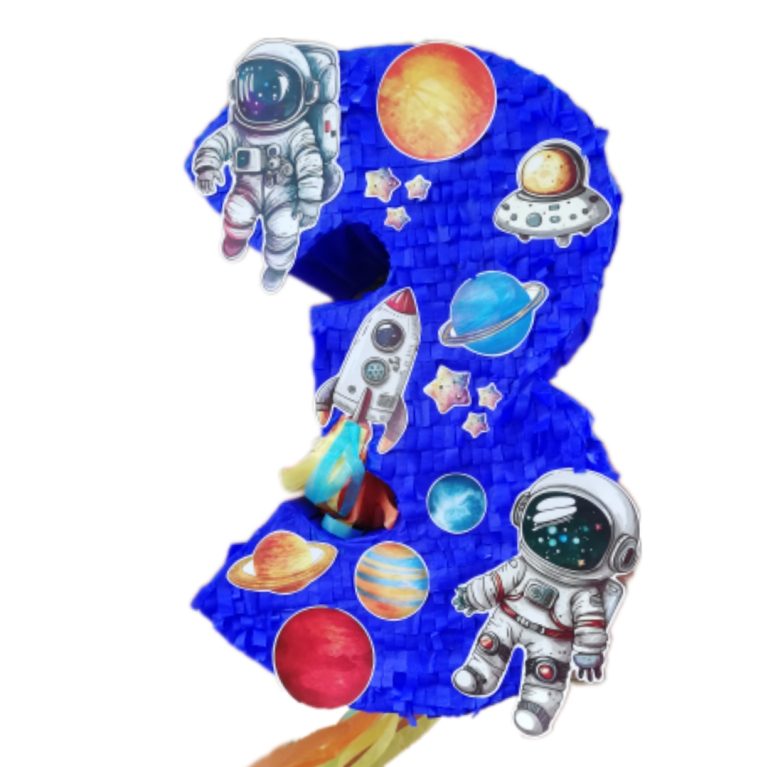 Space Theme Number Piñata with Stick Choose Number