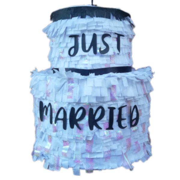 3D Just Married Wedding Cake Pinata & Stick