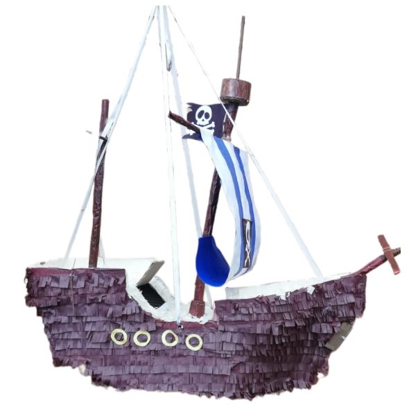 3D Pirate Ship piñata with stick