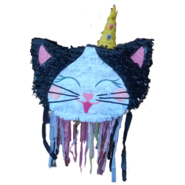 Party Hat Cat Pinata with Stick