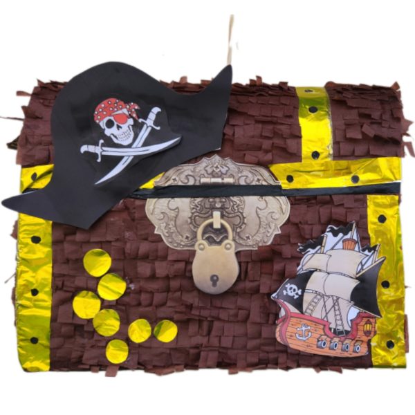 Pirate Treasure Chest Pinata with Stick