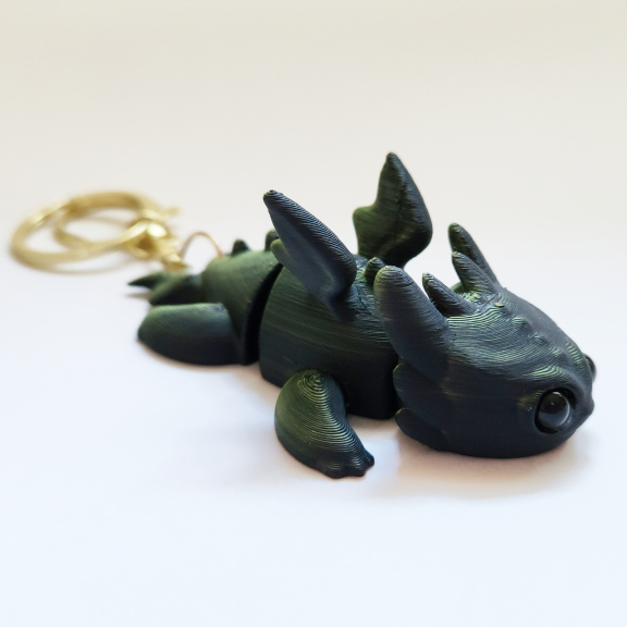 Black Dragon Keychain - 3D printed